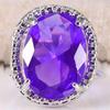 Elegant Egg-Shaped Women's Ring with Imitation Amethyst Cubic Zirconia