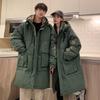 Mittellange Daunenjacke für Herren, hochwertige Winterkleidung für Paare, nationale Mode, lockere weiße Entendaunenjacke mit Kapuze für Herren