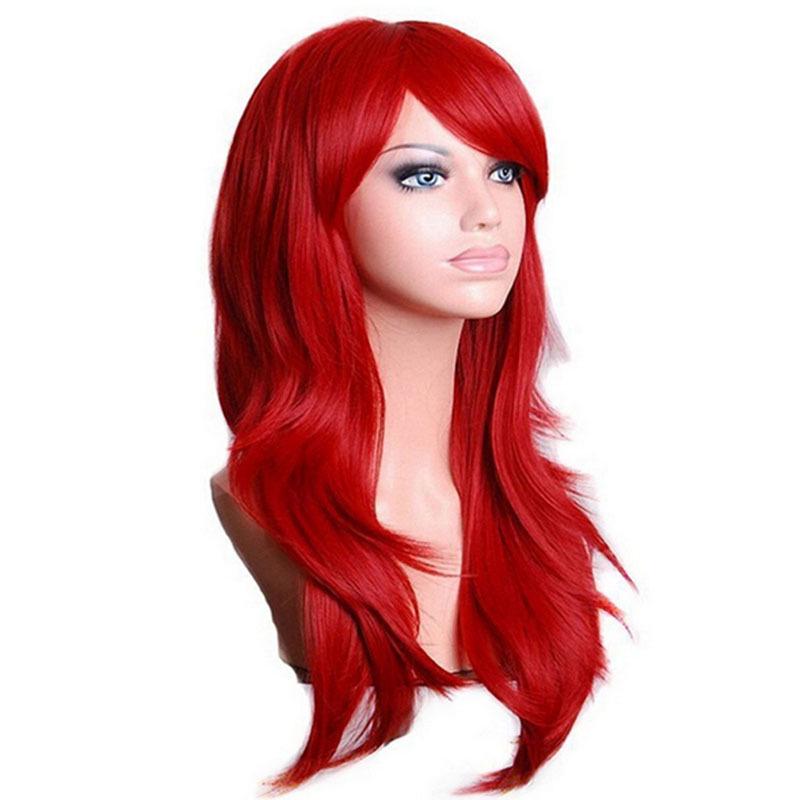 Long Curly Anime Cosplay Multi-Color Wig - European & American Style