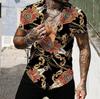 Pánské košile Krátké Luxusní košile s límečkem Lapel Prom Vysoce kvalitní topy Pánské oblečení Slim Fit Tričko 5xl Barokní potisk Volná trička