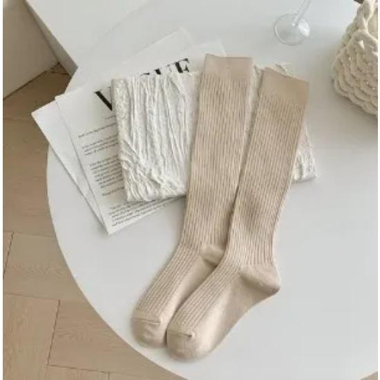 Lange Socken für Damen, Kaschmir, Damenstiefel, einfarbig, Wolle, Oberschenkelstrumpf, dünn, lässig, Baumwolle, über dem Knie, flauschige lange Kniestrümpfe für Damen
