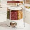 Rotatable Household Rice and Grain Storage Box: Insect & Moisture-Proof, Sealed, Compartmented Bucket