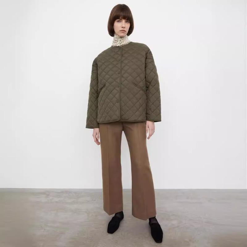 Cotton clothes rhombus fashionable and simple with windproof sleeves front short rear long thin loose short cotton coat