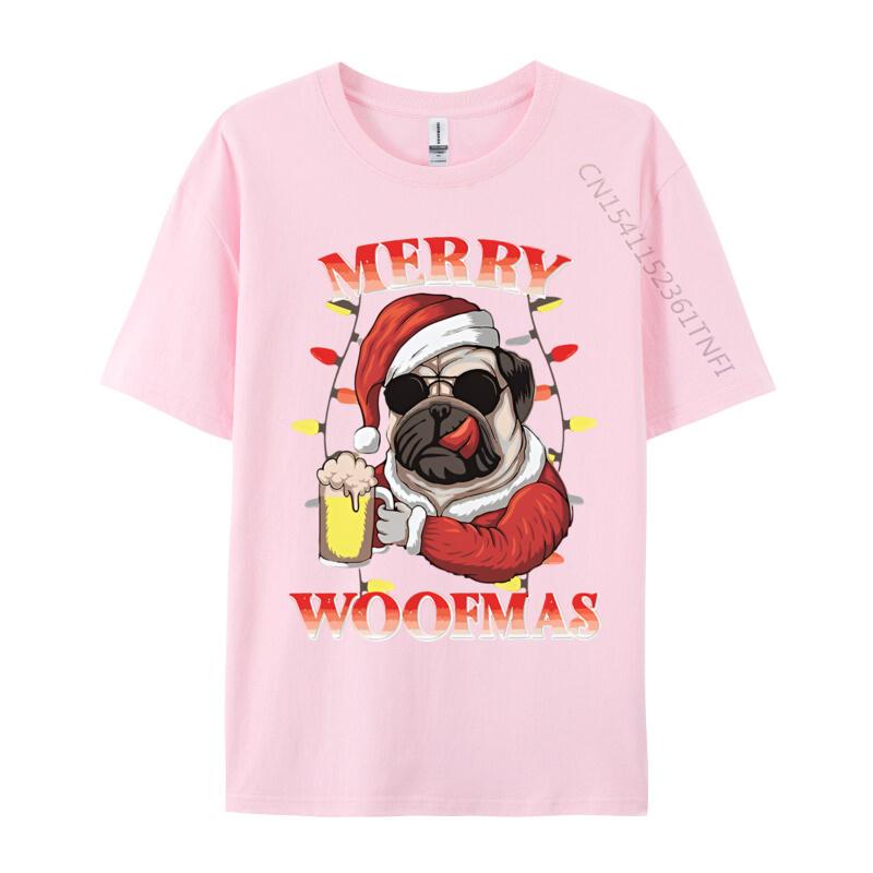 Merry Woofmas Christmas Funny Dog Santa Tshirt Printed T Shirts Unisex Tshirts Unisex Distinctive Design Tops Designer T Shirt