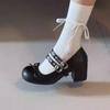 Silver Thick Heel Platform Mary Jane Shoes Summer New Round Head Versatile Cold Feeling Single Shoes