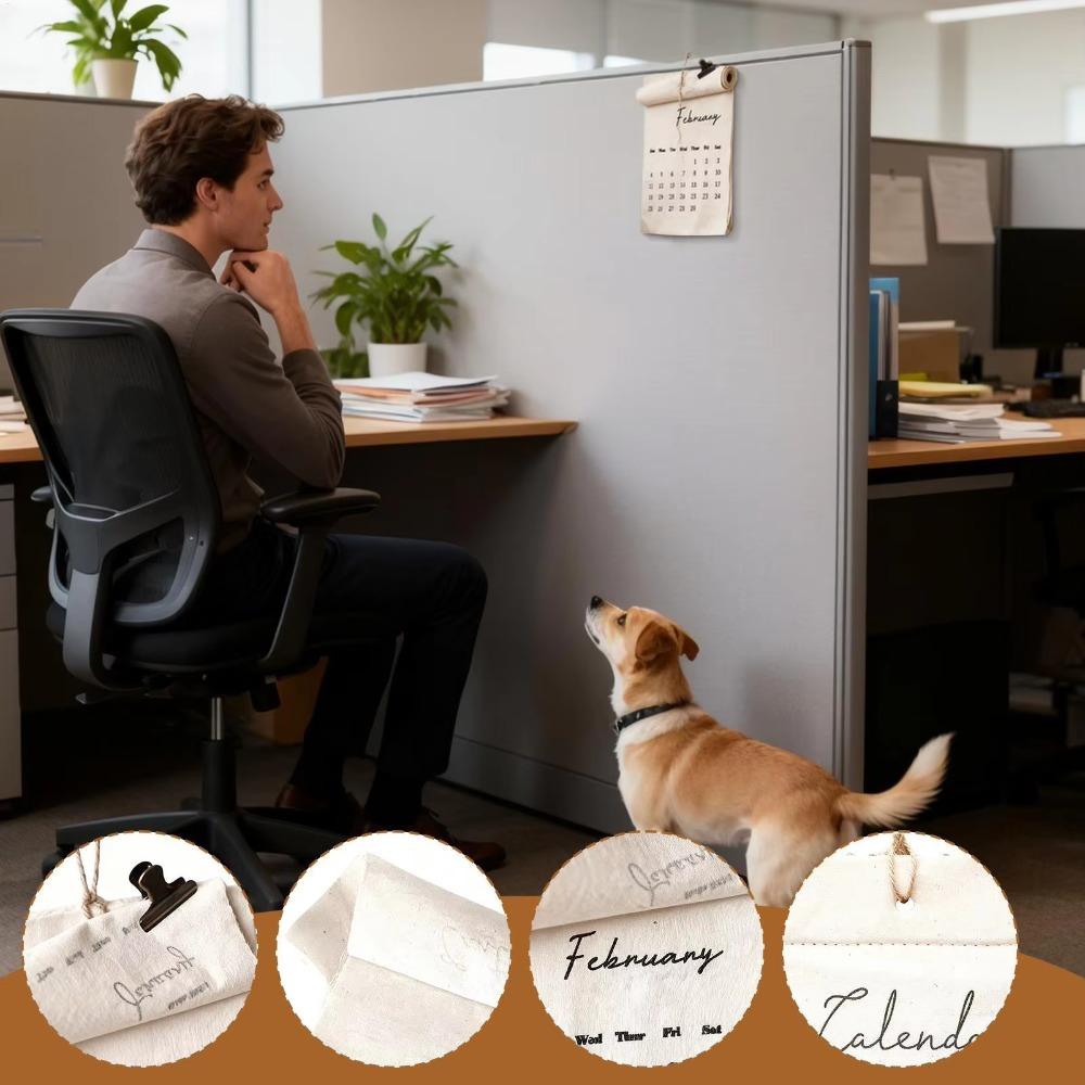 12-Month Reusable Textile Planner Eco-Friendly Wall Hanging Decor  Students