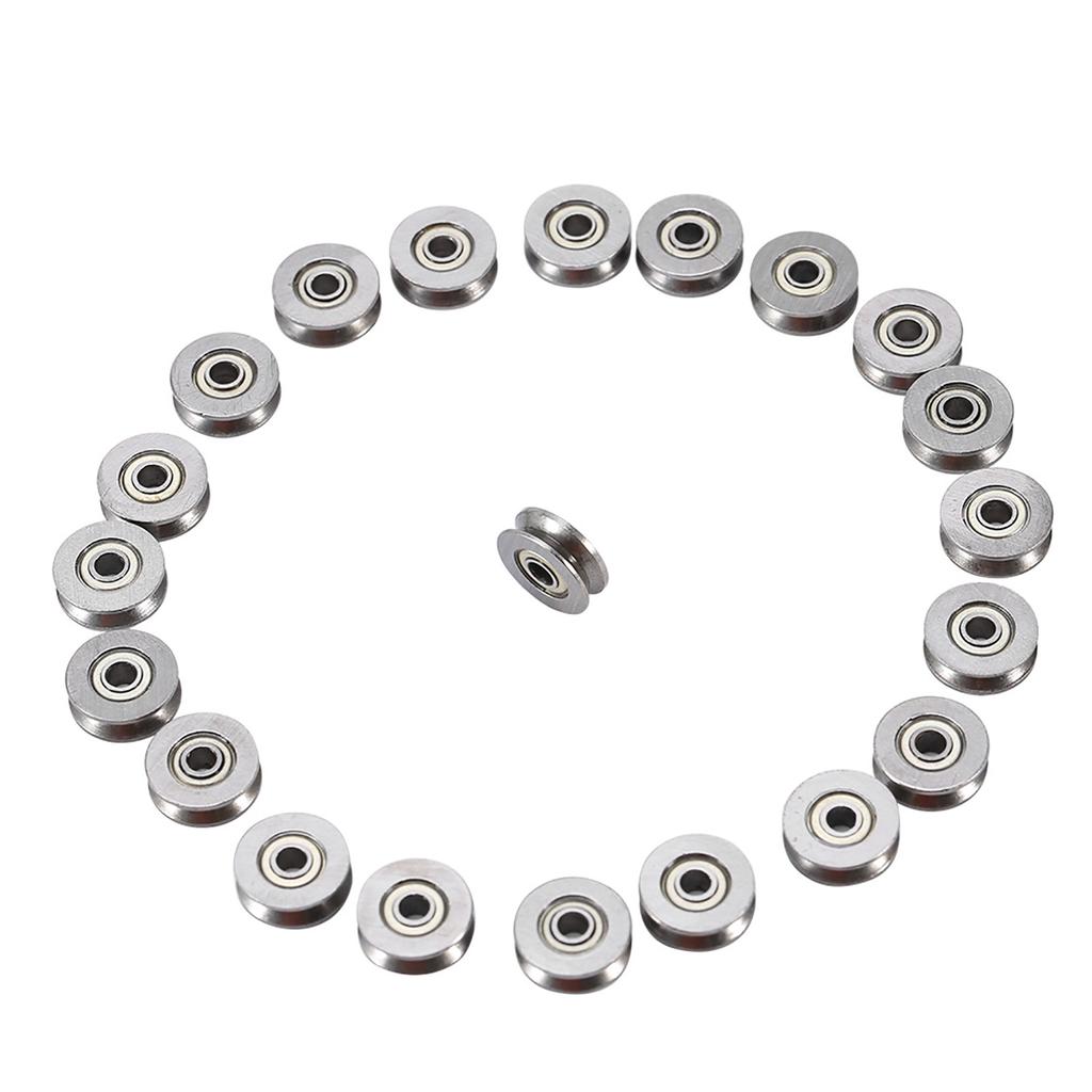 20pcs V623ZZ V Groove Ball Bearing Pulley For Rail Track Linear Motion System 3x12x4mm