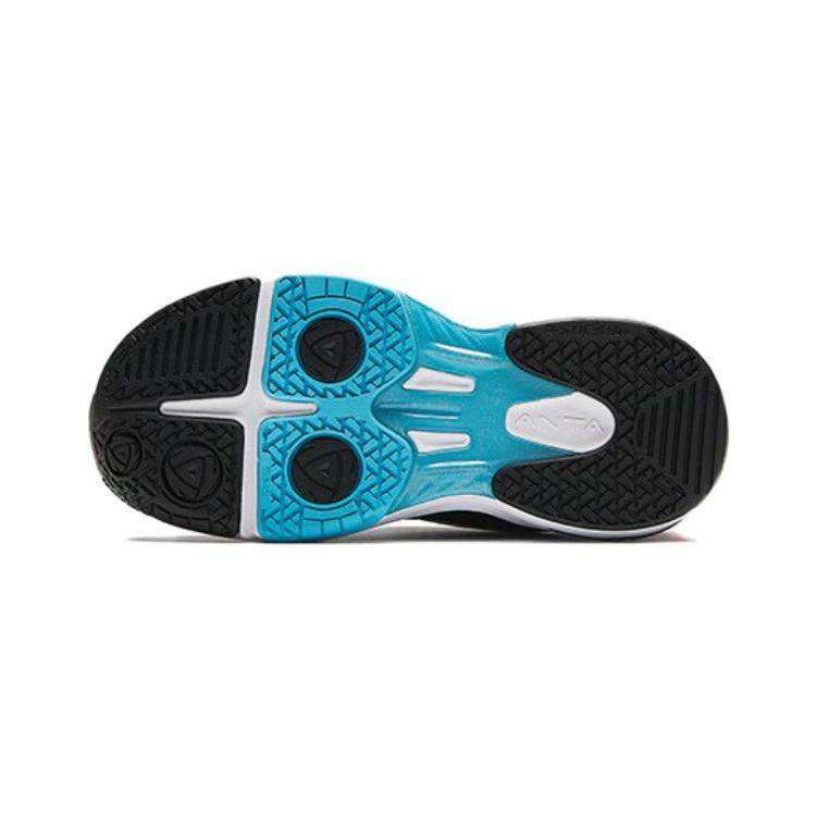 Anta Kids Comfortable Trendy Non-Slip Wear-Resistant Low-Top Running Shoes Kids Sneakers Black White Blue 312349964N-8