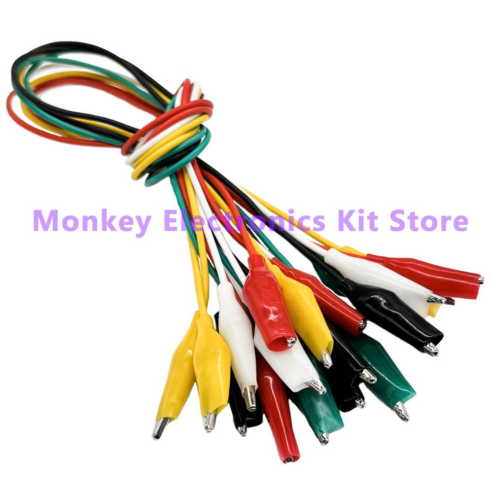 

1Set / 10PCS 46CM Alligator Clips Electrical DIY Test Leads Alligator Double-ended Crocodile Clips Roach Clip Test Jumper Wire