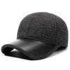 Men'S Winter  Ear Protection Baseball Cap Windproof Warm Fleece-Lined Dad Hat with Adjustable Strap Sporty Design for Cold Weath