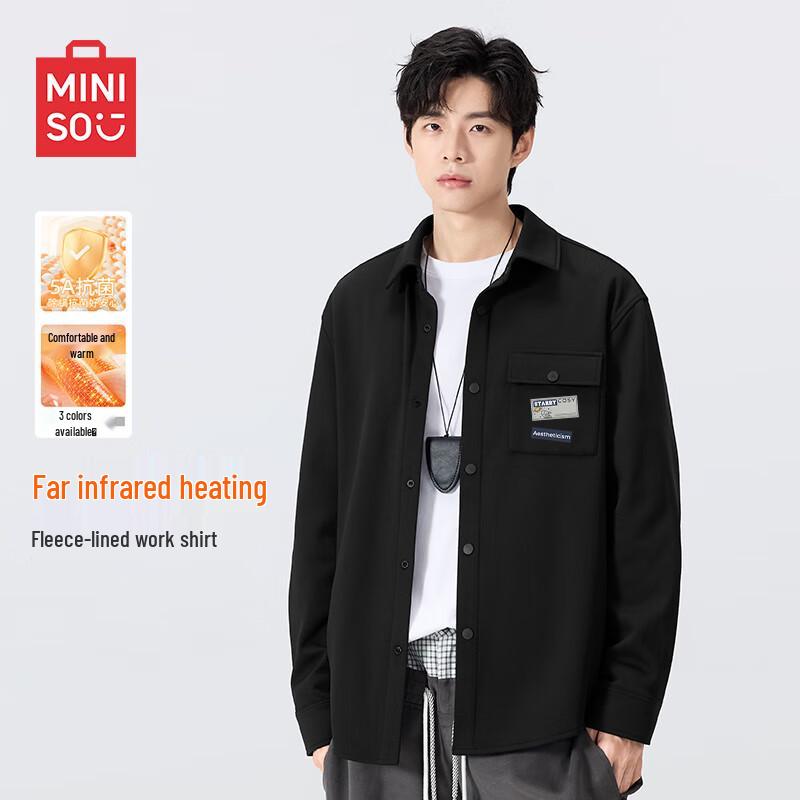MINISO Men s Plush Lined Work Shirt Jacket M