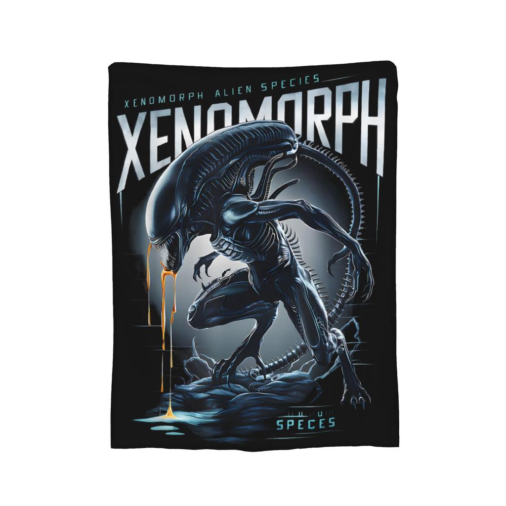 Aliens 45th Anniversary Xenomorph Blanket Coral Fleece Plush Textile Decor Space Multi-function Throw Blanket for Bedding Quilt