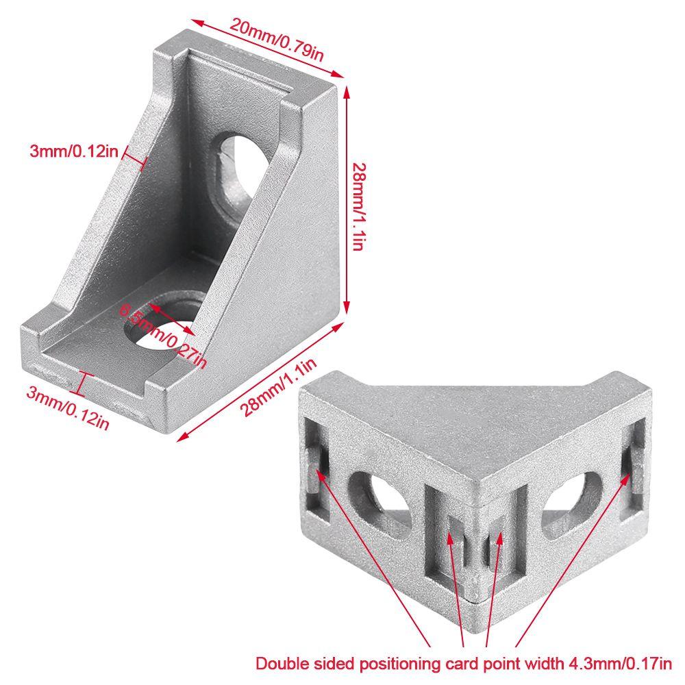 10pcs Silver Corner Bracket Aluminum Alloy L Shape Bracket Aluminum Extrusion Profile