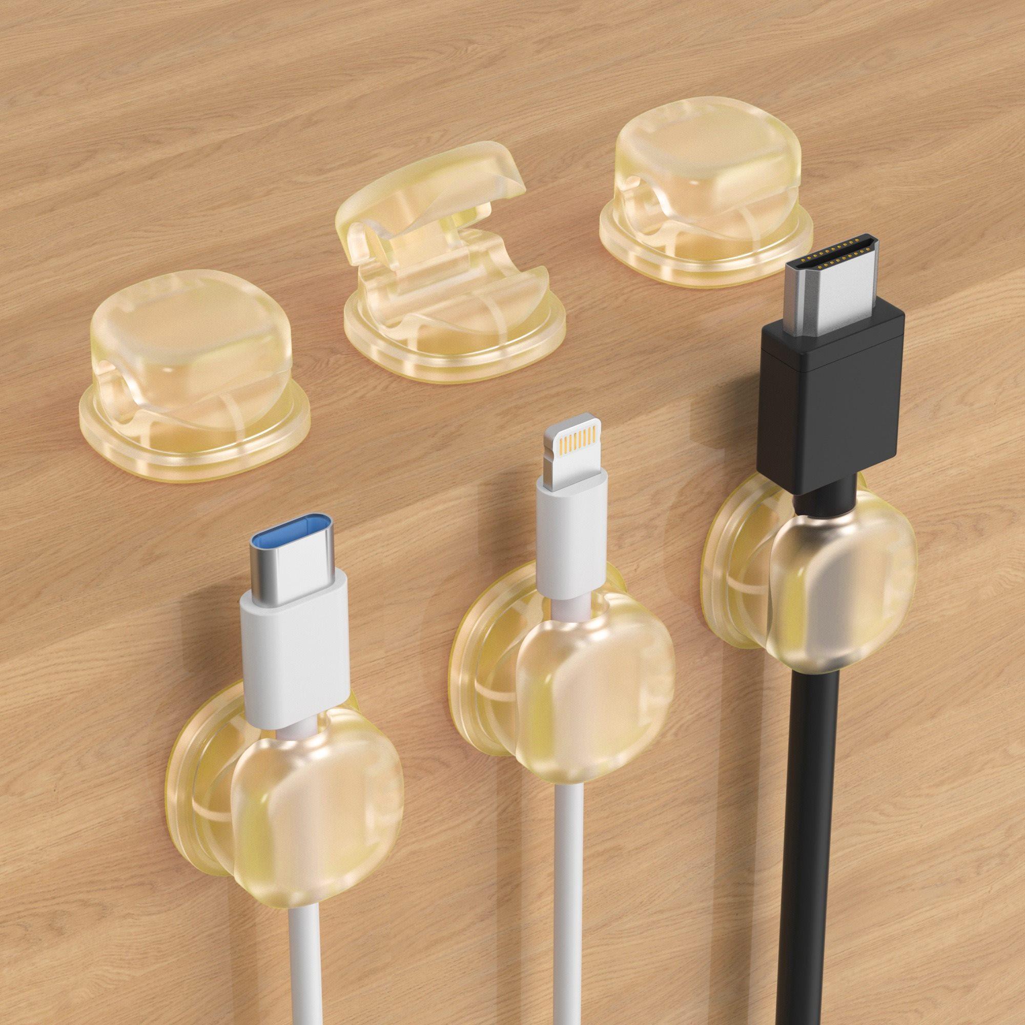 

6pcs Desktop elastic cable organizer, data cable storage tool, holder, buckle storage clip, phone charging cable hook clip