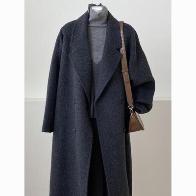 Petite-Friendly Hepburn Style Wool Coat - Mid-Length Women's Overcoat for Autumn/Winter 2025, New Korean Style