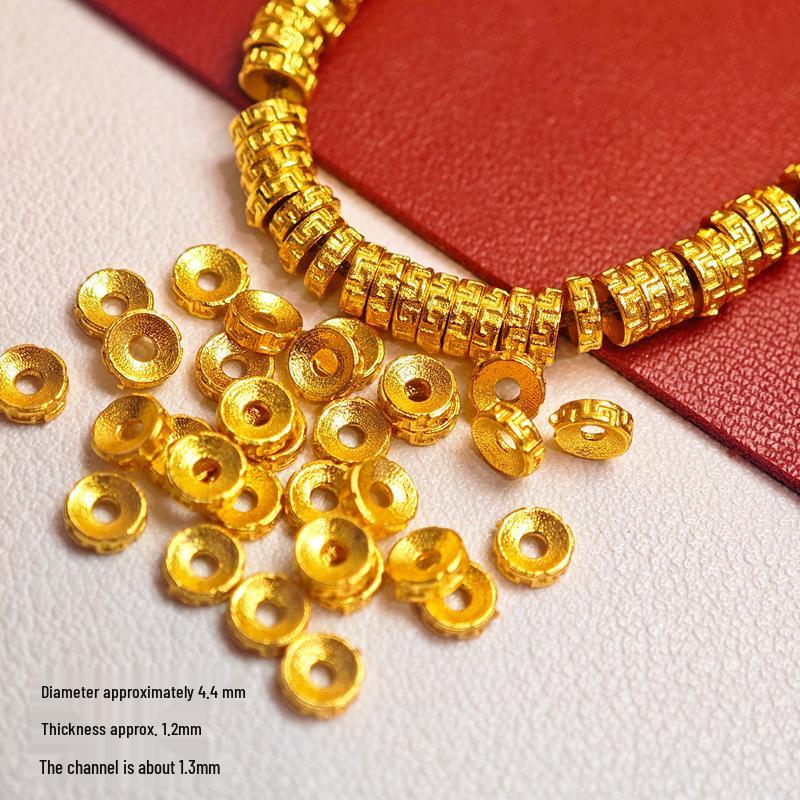 Color-preserving 24k Gold Copper Meander Spacer Bead for Handmade Necklaces