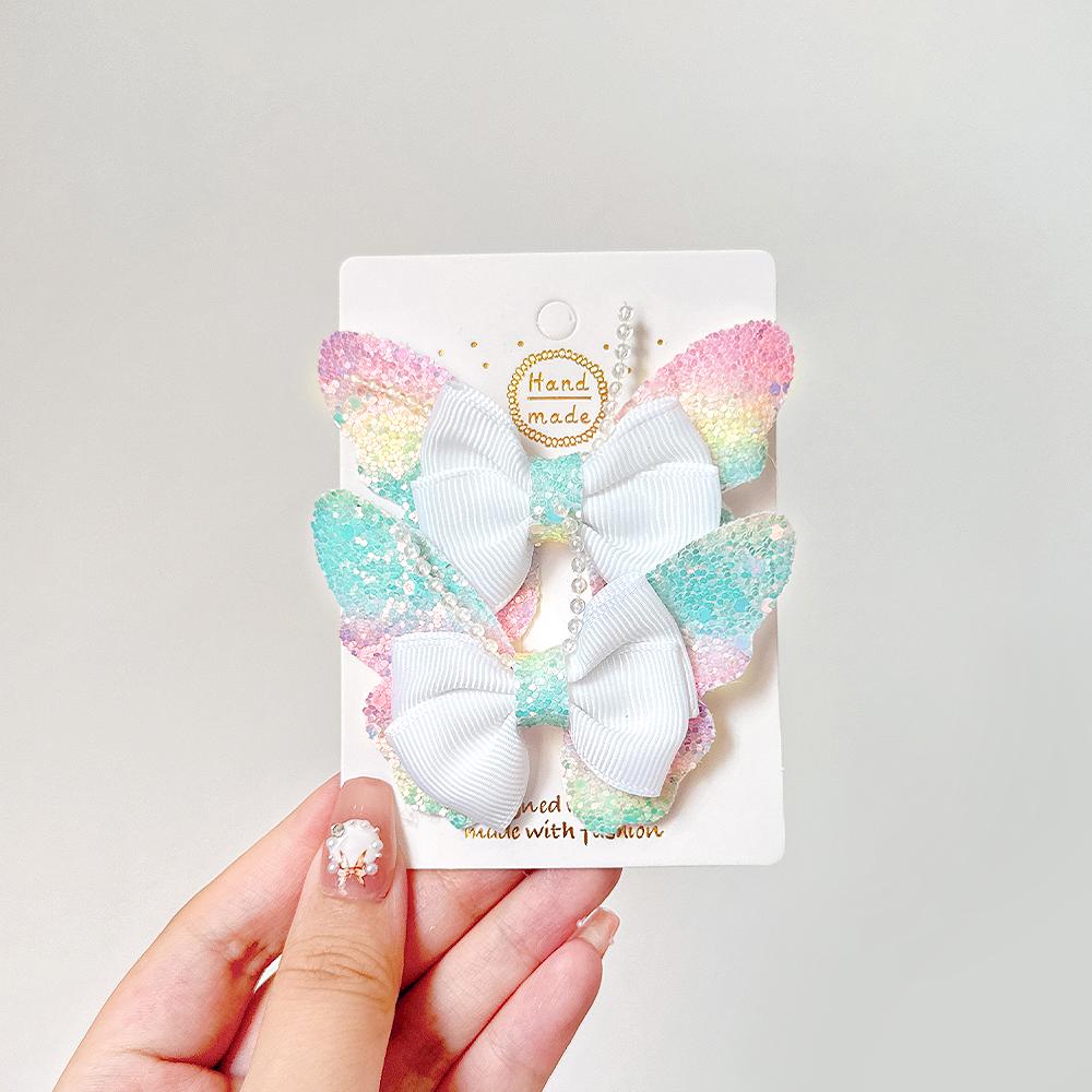 BABY BOWS 2Pcs/Set Glitter Butterfly Hair Clips for Women Girls Hairpins Children Cute Barrettes Kids Headwear Hair Accessories