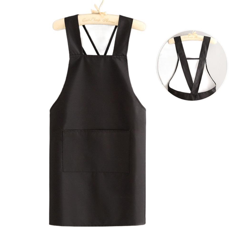 Waterproof Household Work Apron X-Back Dishwashing Cleaning Apron Waiter Sleeveless Apron  BBQ