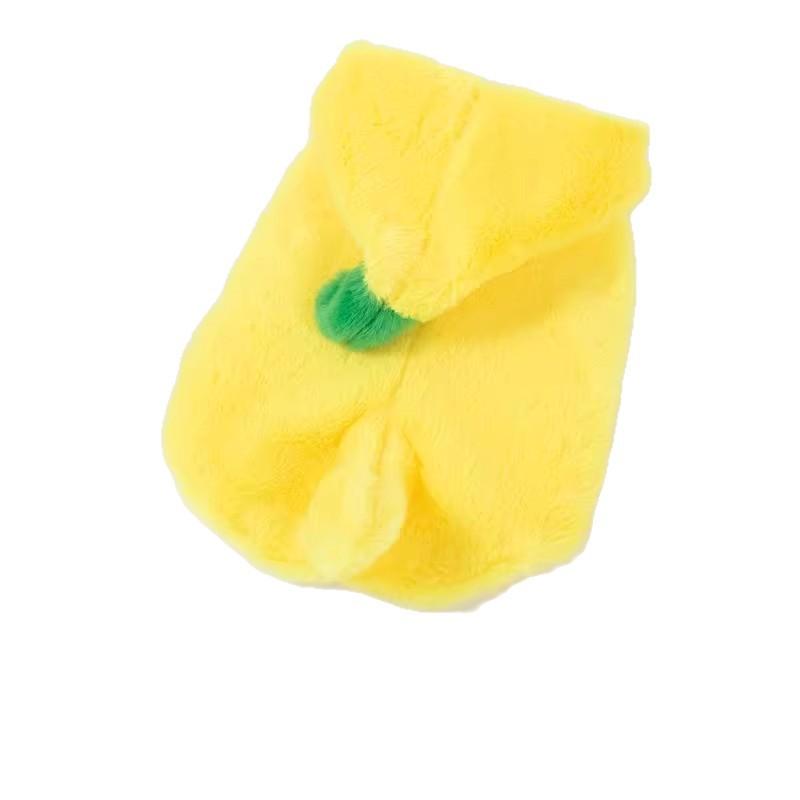 Pet Winter Banana Distressed Dress Halloween Dress Warm Dog and Cat Teddy Bear Pet Costumes Plush Banana Coat Puppy Costumes S