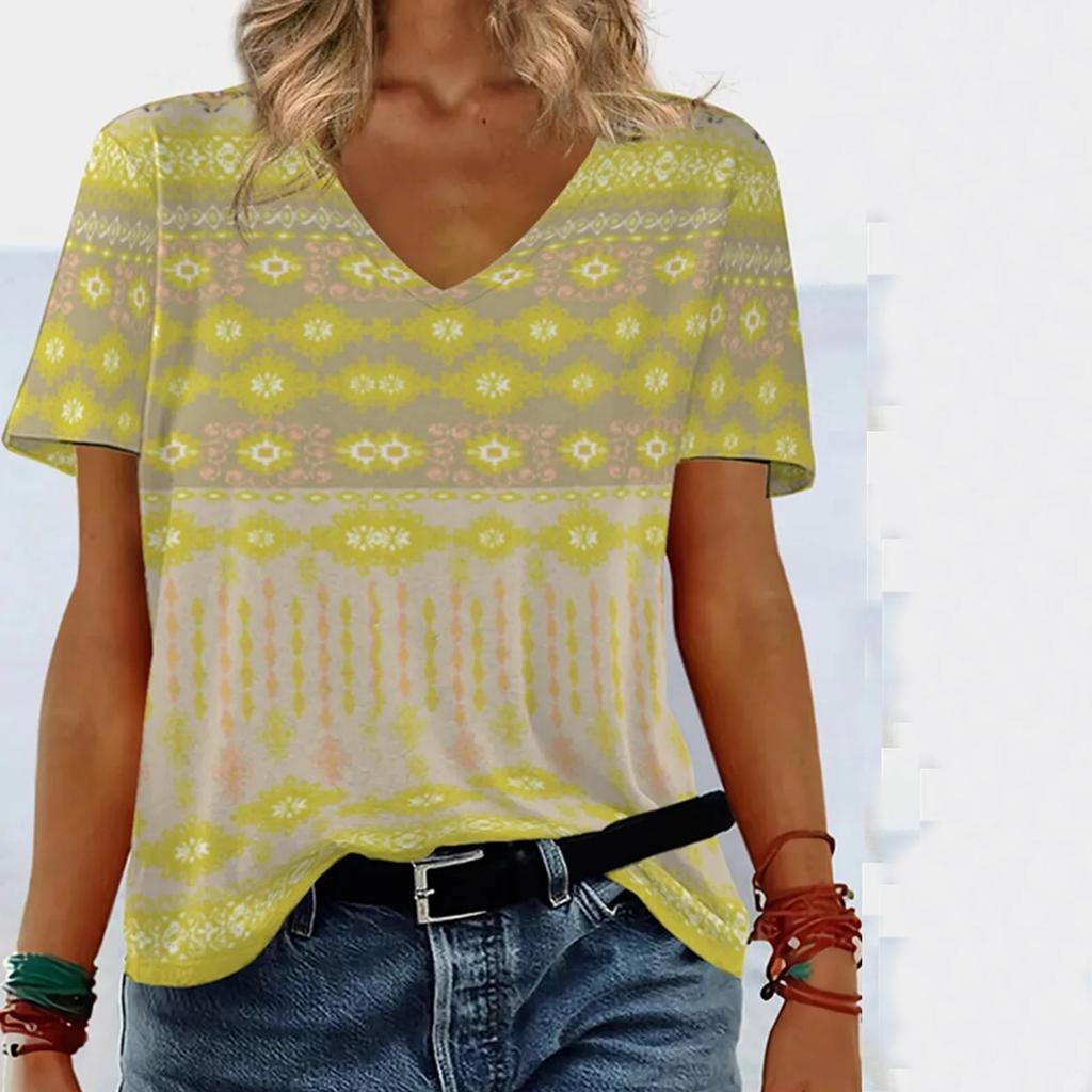 Summer New Women's Clothing Slimming Loose 3D Women's Short Sleeved Ethnic Style T-shirt
