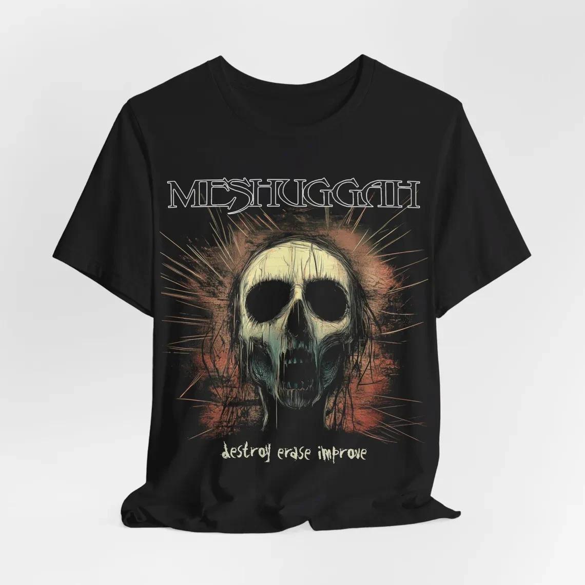 New Meshuggah Band Gift For Fans Full Size Heavy Cotton Black T Shirt TR398 M