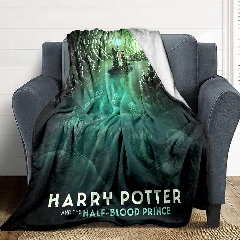 1pc Harry Potter Flannel Throw Blanket - HD Printed Lightweight Soft Warm All-Season Blanket for Sofa, Bed, Travel, Camping 110