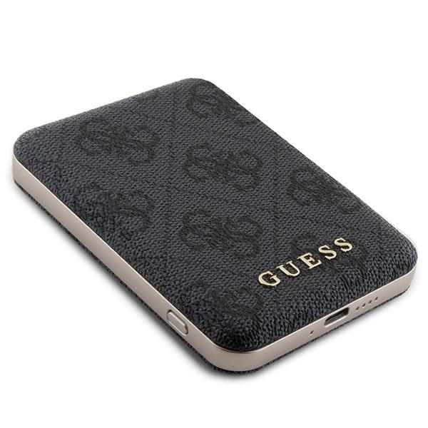 Sada Guess Gubpm5N614Gemgk Iphone11 6.1 Pevný obal + Powerbanka 5000Mah Magsafe Černá/Black 4G Kovové logo