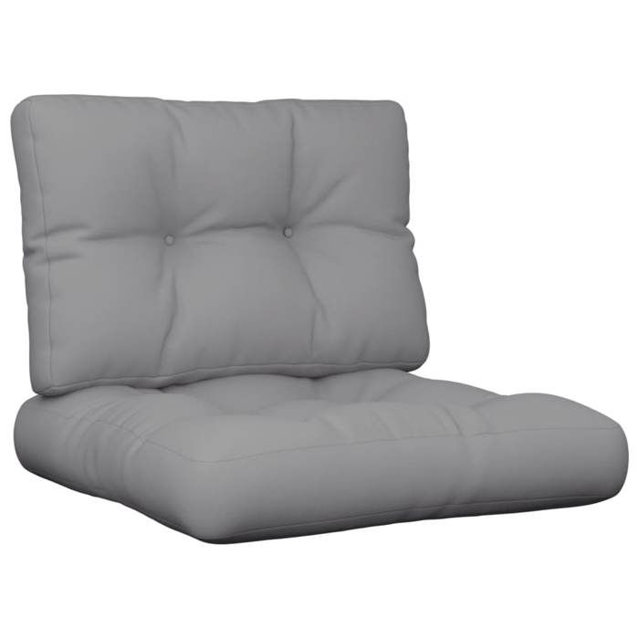 VidaXL Pallet Cushions Set of 2 Grey Fabric 360646