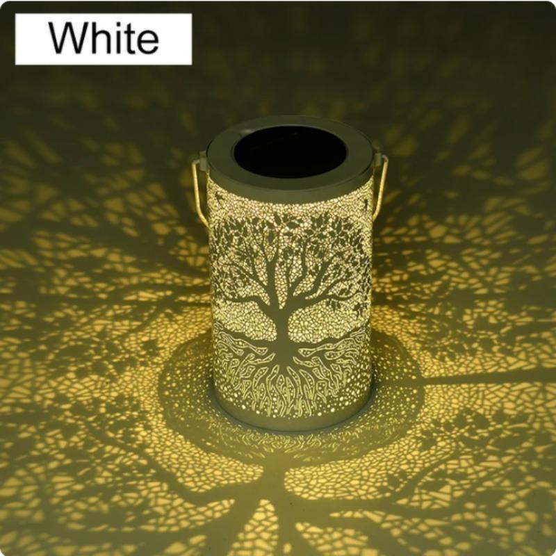 Vintage Metal Hanging Solar Lantern, Waterproof Outdoor LED Decor Lamp, Solar Powered Tree Light For Garden Yard Lawn Patio Hanging Decoration