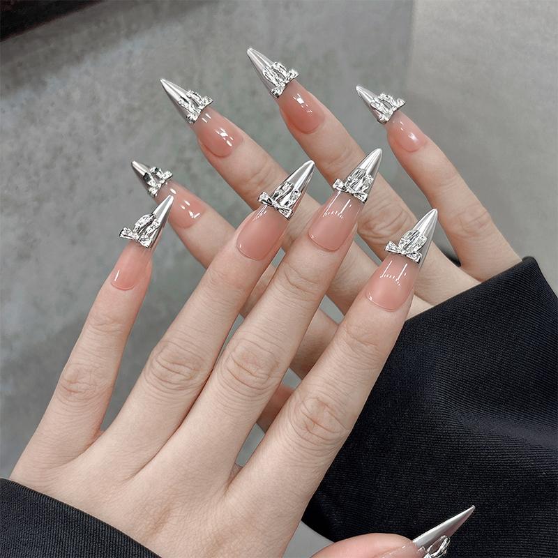 10 Pcs Glossy Silver Ribbon Nail Art Charm 3D Metal Alloy Bows Silk Ribbon Nail Decoration Diy Retro Metallic Nail Accessories