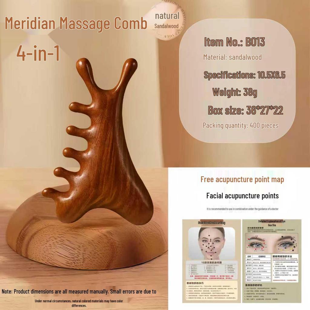 Sandalwood Air Cushion Massage Comb for Home Use - Fluffy Top, Large Board Design