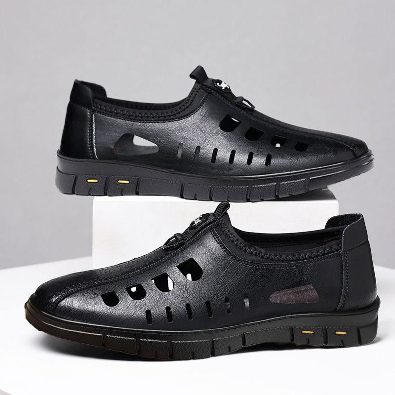 Freizeitschuhe Herren neue Lederschuhe Business weich besohlte Sandalen Lochschuhe Außenhandel Sommer Strandschuhe hohl Herrenschuhe