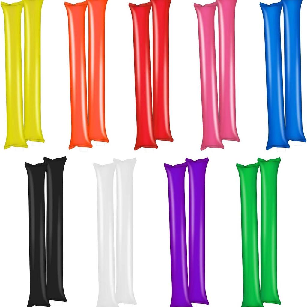 24pcs Inflatable Cheerstick Toy Cheer Up Sticks Balloon Stick Clapper Cheering Stick Noise Maker Balloon Concert Party Gift