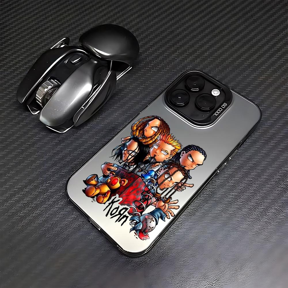 K-Korn Rockband Handyhülle für iPhone 16e, 16, 15, 14, 13, 12, 11 mini, Pro Max, X, XR, XS Max, 8, 7 Plus – stoßfeste, matte Rückseite