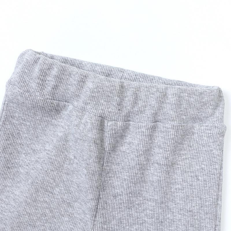 Korean Girls' Slim Fit Bell Bottom Knit Pants - Stylish Casual Kids' Outerwear