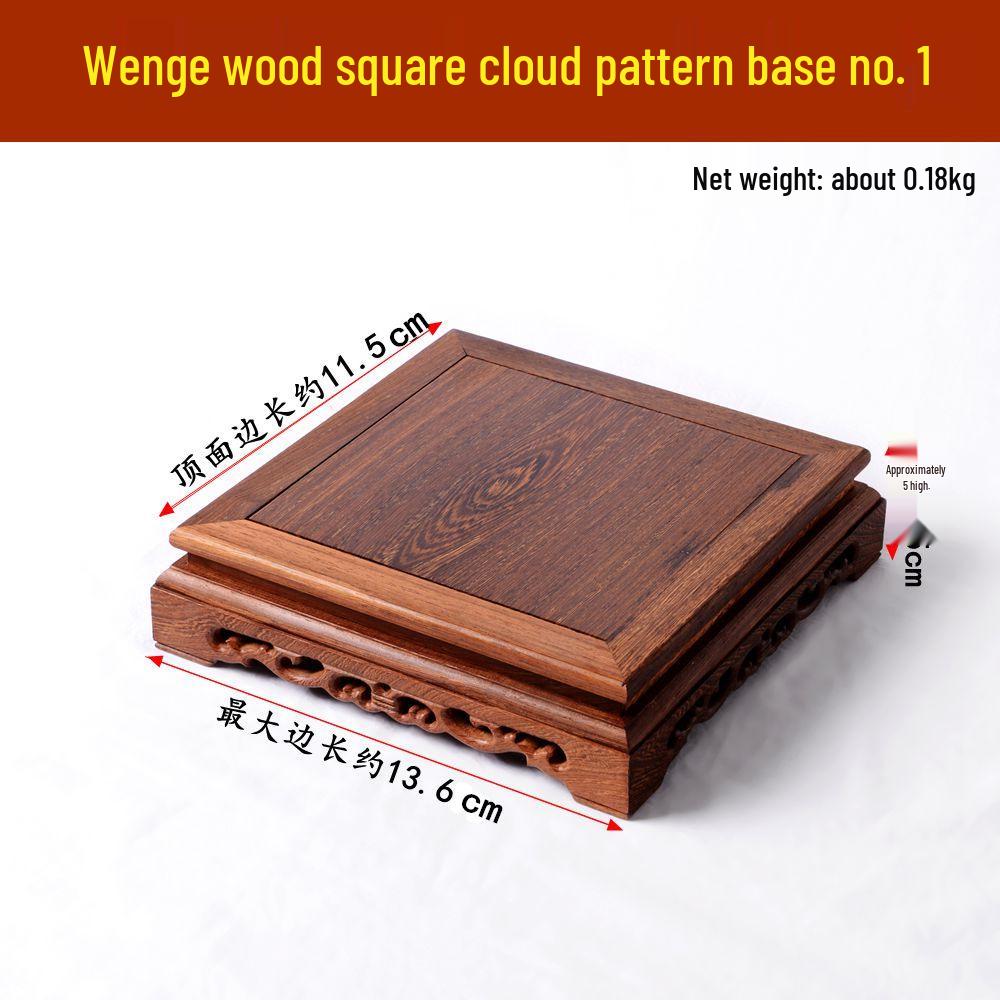 Rectangular Rosewood Buddha Statue & Vase Base