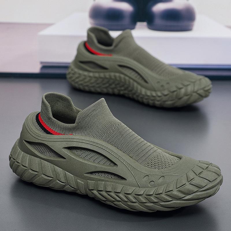 

Весна Лето Новая Обувь для Мужчин Вязаные Повседневные Носочные Туфли Дышащие Плоская Подошва Скейтборд Молодежные Без Шнурков Лоферы 39 зелёный