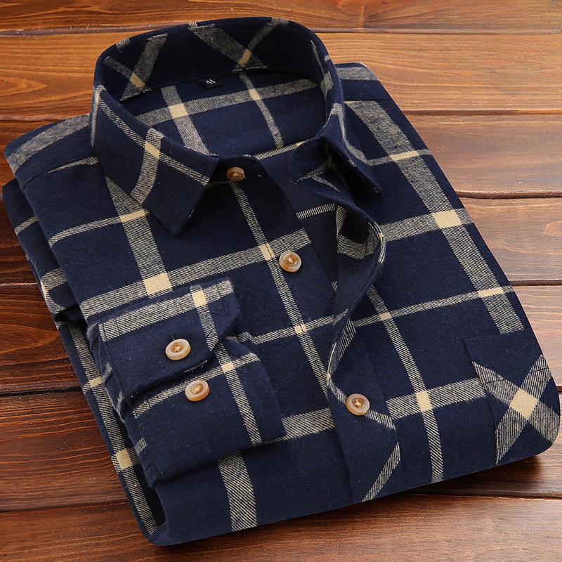 Pánská ležérní kostkovaná košile s dlouhým rukávem nadměrné velikosti Pánské