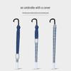 Large Automatic Long-Handled Umbrella with 16 Ribs, Curved Handle, and Waterproof Cover for Sun and Rain.
