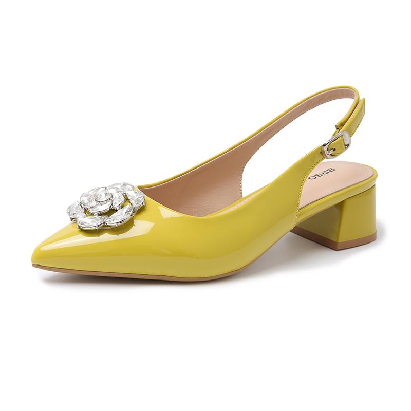 

Fashion Fashion Rhinestone Flower Women Pumps Summer Woman Slingbacks High Heels Sandals Ladies Elegant Party Dress Shoes Zapatos Mujer 40 жёлтый