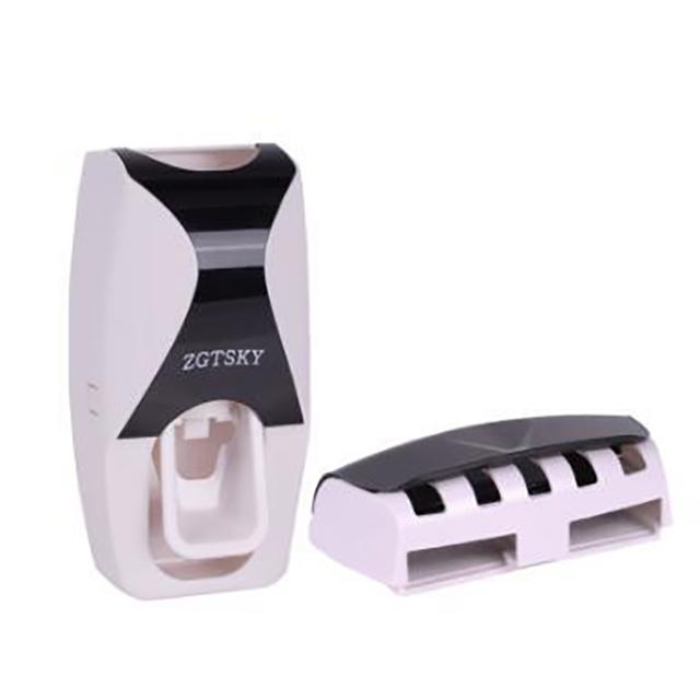 

Автоматический дозатор зубной пасты, настенное крепление, пыленепроницаемый держатель для зубных щеток, настенная полка для хранения, набор аксессуаров для ванной комнаты чёрный