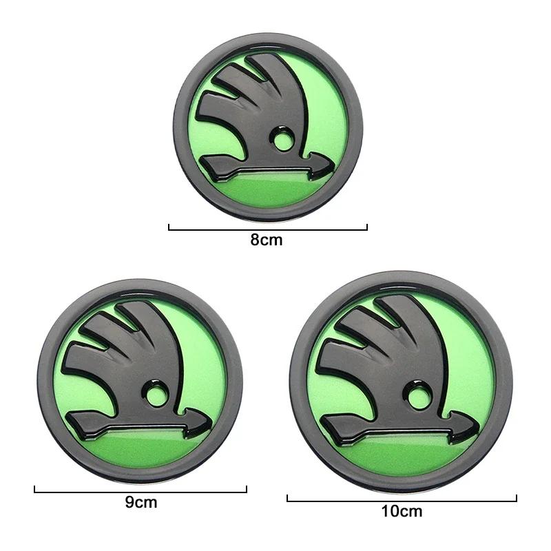 8/9/10cm Emblemat Samochodowy Odznaka na Przednią Maskę Naklejka na Tylną Klapę Bagażnika Dla Skoda S Skoda Kodiaq Fabia Kamiq Karoq Octavia 3 A5 A7 Rapid Scala dnhr35