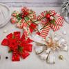 Christmas Decorations High-end Gold Velvet Bow Christmas Flocking Bow Large Red