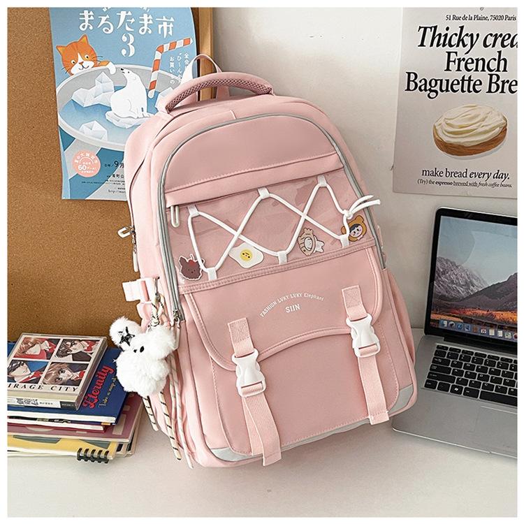 Schoolbag summer new primary school student junior high school student bag fresh and cute large capacity casual versatile trend backpack