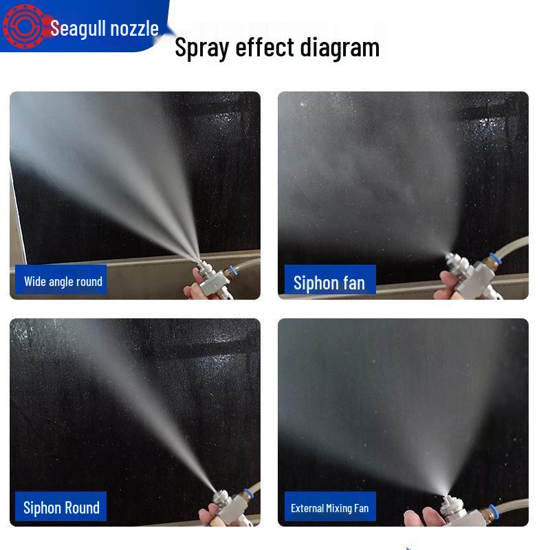 Stainless Steel Self-Cleaning Dual-Fluid Anti-Clog Air Atomizing Nozzle for Humidification and Dust Removal.