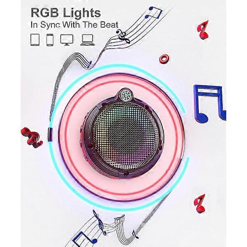 Waterproof Bluetooth Shower Speaker, IPX7 Portable Outdoor Waterproof Radio Speaker with LED Light, 8W, 24 Hour Battery