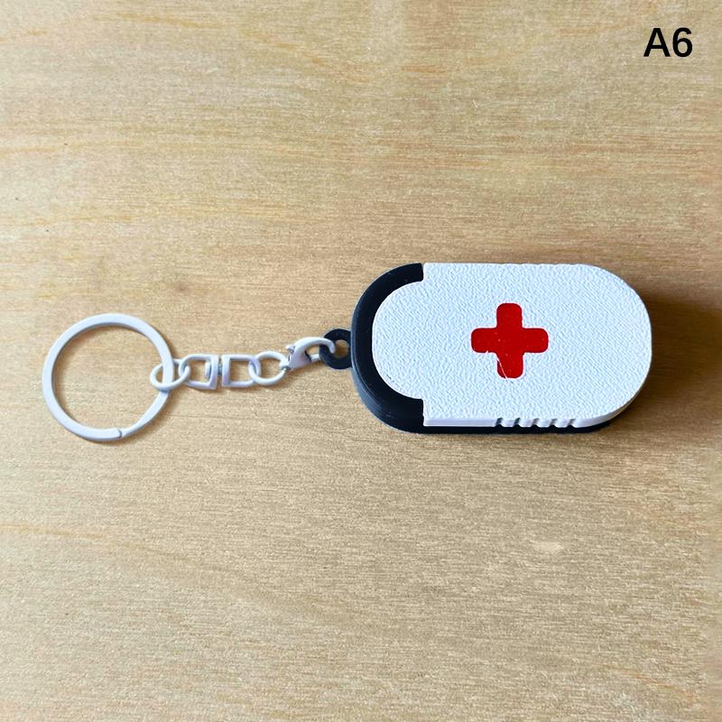 Mini Sliding Pill Box Keychain Medication Organizer Multiple Compartments Travel Pill Organizer Portable Pill Pod Tablet Case