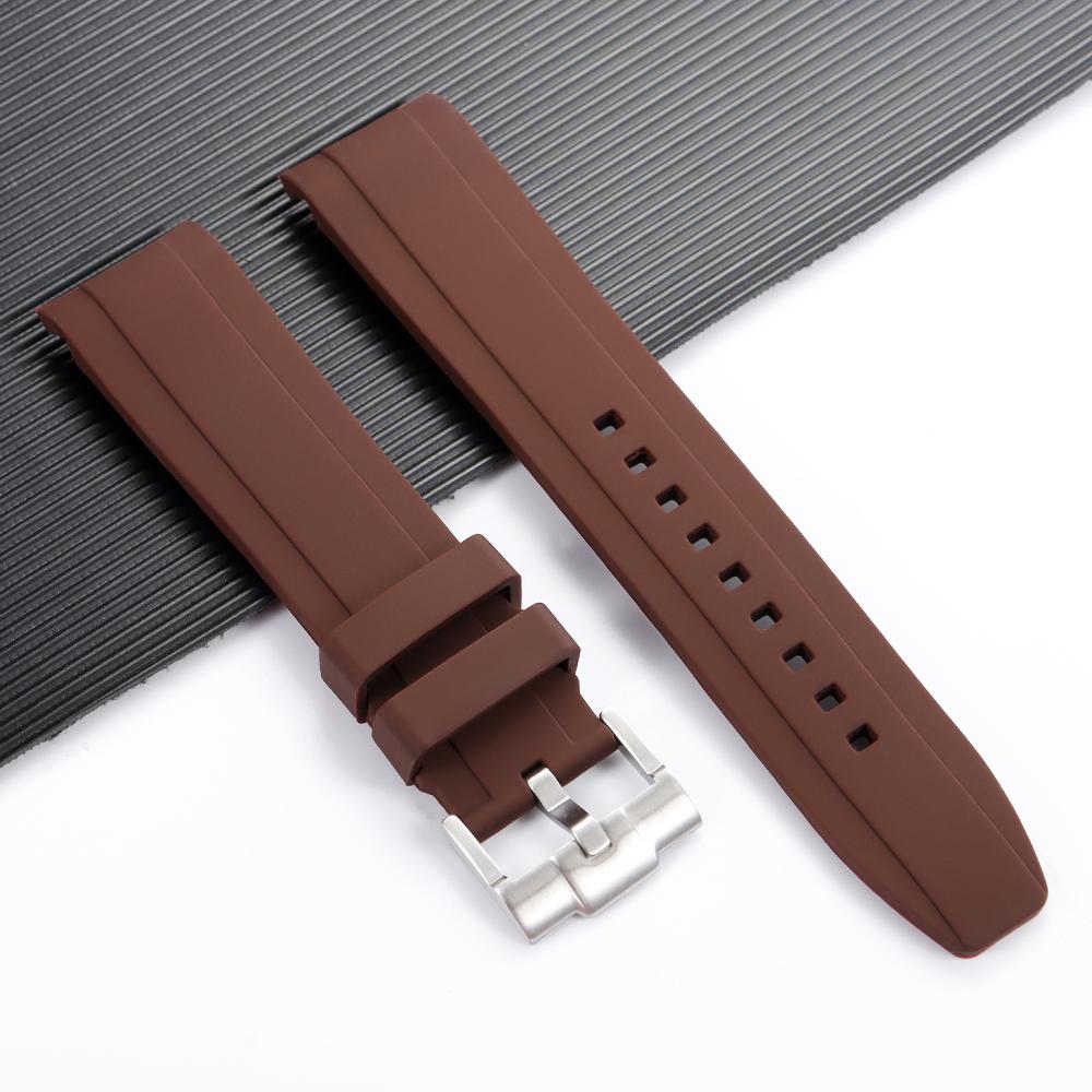 Hochwertiges Kautschukarmband mit gebogenem Ende 20mm 22mm Silikon-Uhrenarmband für Swatch für Omega Moonswatch Armband Wasserdichtes Armband