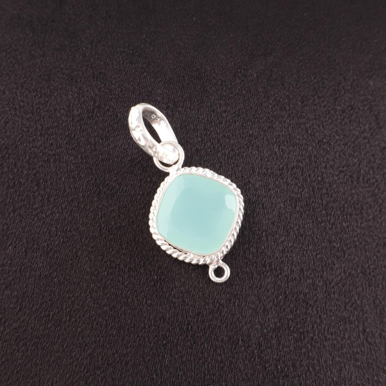 

Натуральный аквахалцедон серебро 925 пробы подарок маме свадебный кулон ювелирное изделие PP-11-14