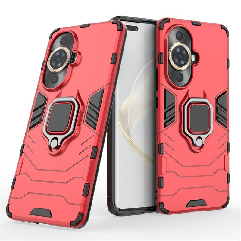 

For Huawei Nova 11 Pro Case Cover Huawei Nova 11 Pro Capas Shockproof Ring Magnetic Metal Holder Cover Huawei Nova 11 Pro Fundas For Nova 11 червоний